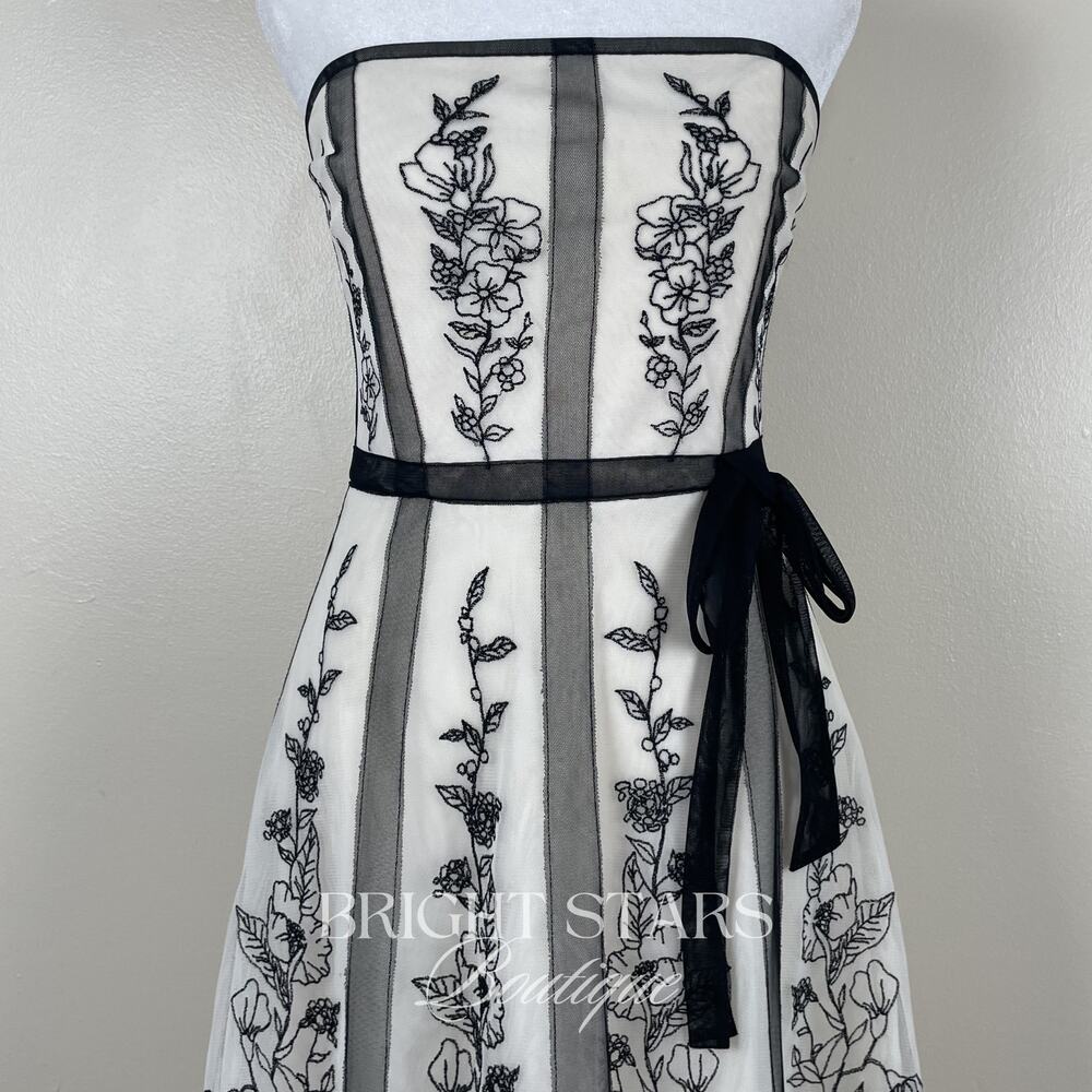 Rare Black and White Lace Strapless Dress ASO Charmed Piper Phoebe Halliwell - Picture 7 of 11